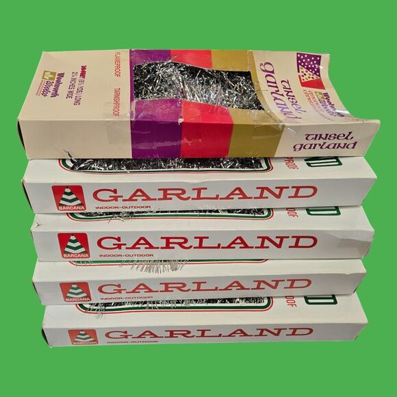 Vintage Lot Barcana Silver Tinsel Christmas Garland Flame/Tarnishproof (180 ft) - Picture 12 of 15